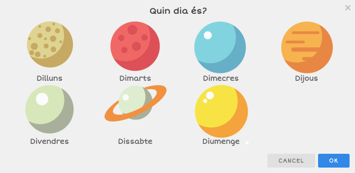 Selector del dia de la setmana