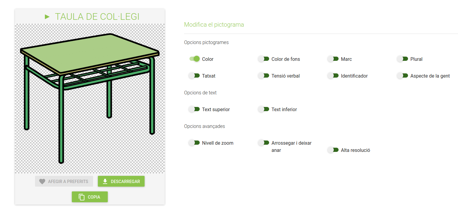 Configuració inicial taula